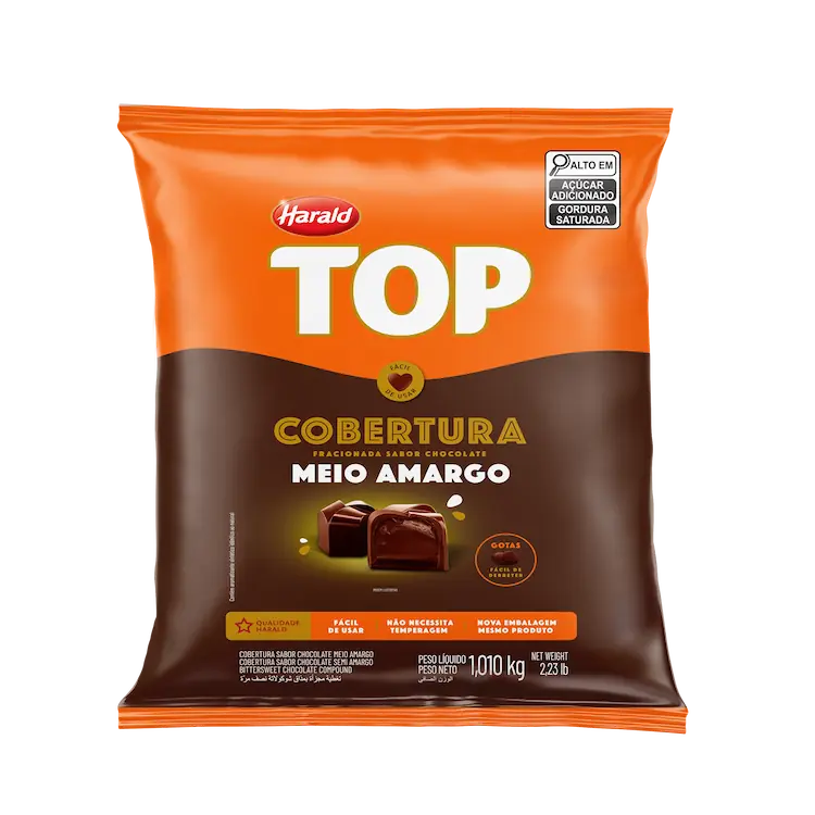 Bolsa de cobertura Harald TOP sabor chocolate semiamargo de 1.01 kg